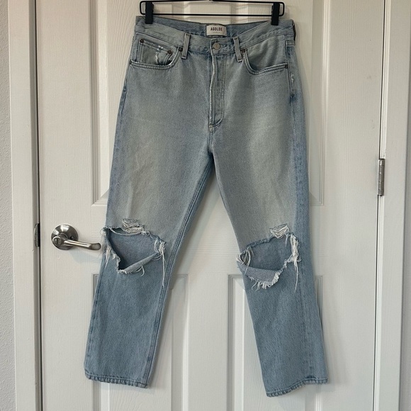 Agolde Riley High Rise Straight Leg Crop Jeans Size 29 - Picture 6 of 12